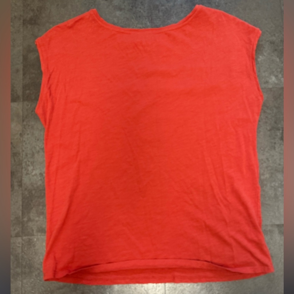 LOFT so soft Orange Red Embellished Blouse - Picture 3 of 5